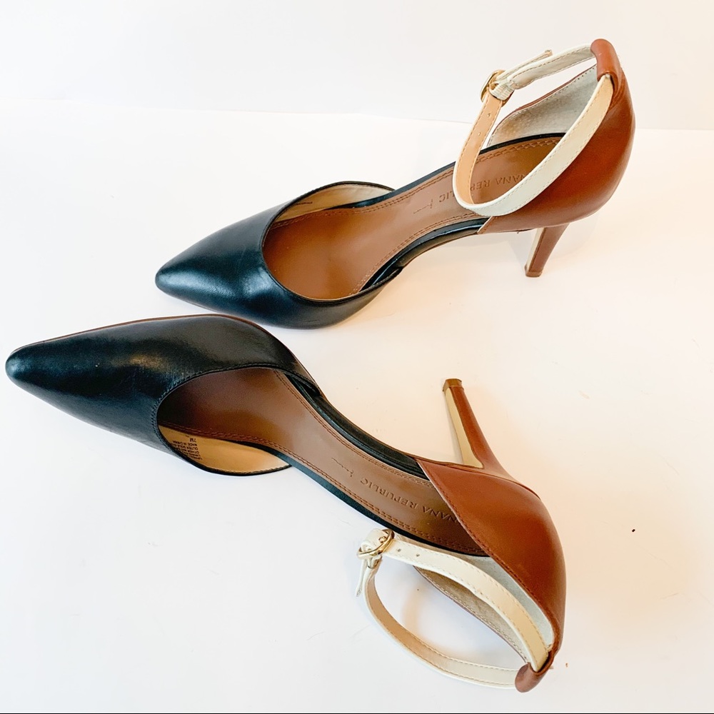 Banana Republic Color Block Heels Ankle Strap Sz 7